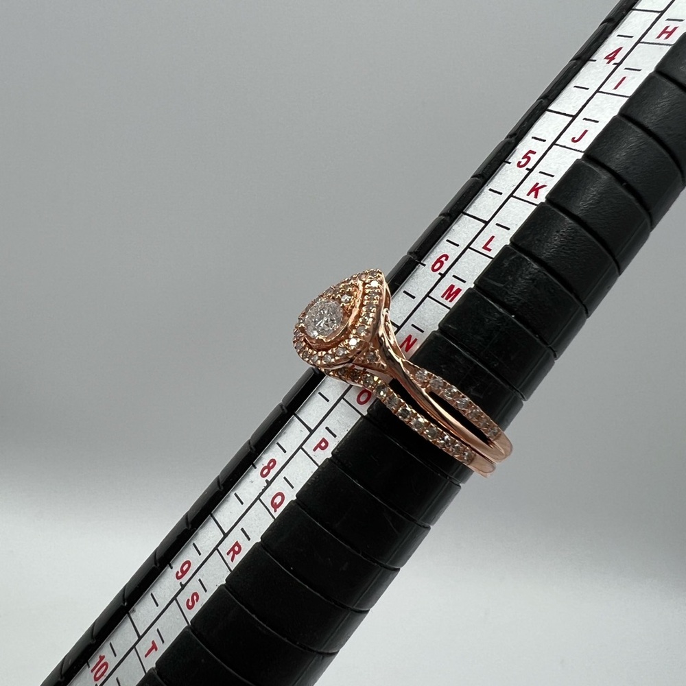 10K Rose Gold 1/2 CTTW Diamond Bridal Ring Brilliance Fine Jewelry Forever Bride - Picture 8 of 10